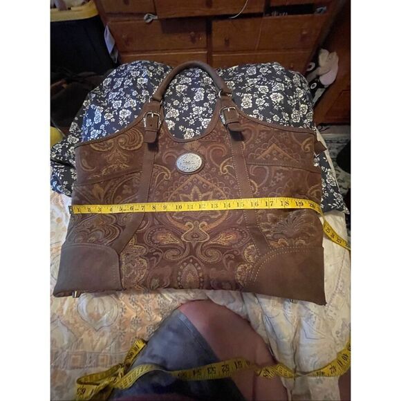 Reba Womens Brown Tapestry Paisley Mary Poppins Tote Handbag  Reba Womens Brown Tapestry Paisley Mary Poppins Tote Handbag Purse